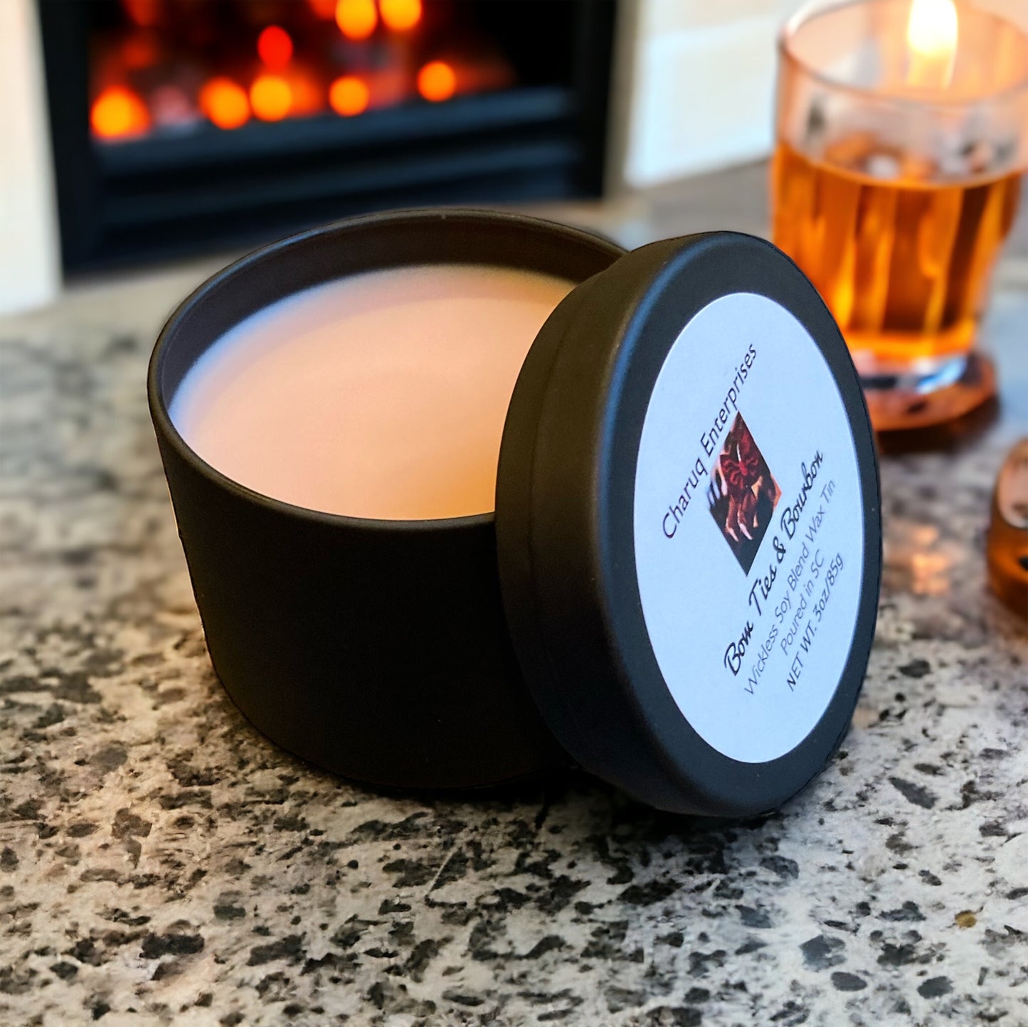 3oz Ties & Bourbon Wickless Candle Tin (BBW Type*)